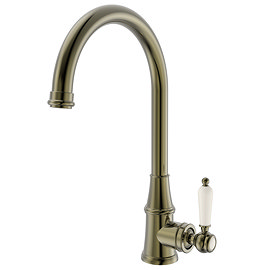 Venice Traditional Kitchen Mixer Tap with Swivel Spout - Antique Brass