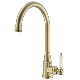 Venice Traditional Kitchen Mixer Tap with Swivel Spout - Brushed Brass