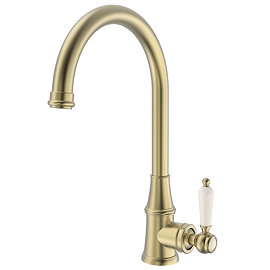 Venice Traditional Kitchen Mixer Tap with Swivel Spout - Brushed Brass