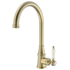 Venice Traditional Kitchen Mixer Tap with Swivel Spout - Brushed Brass
