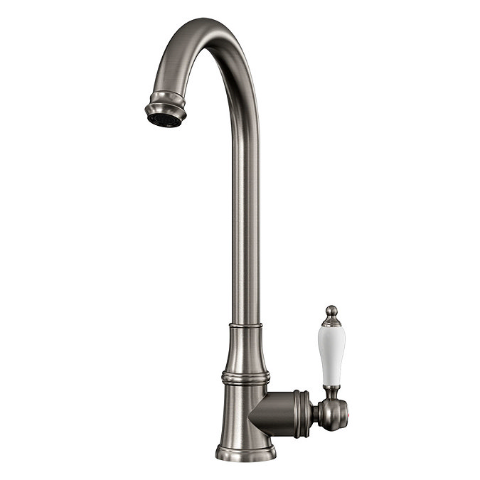 Venice Traditional Kitchen Mixer Tap with Swivel Spout - Brushed Nickel Large Image