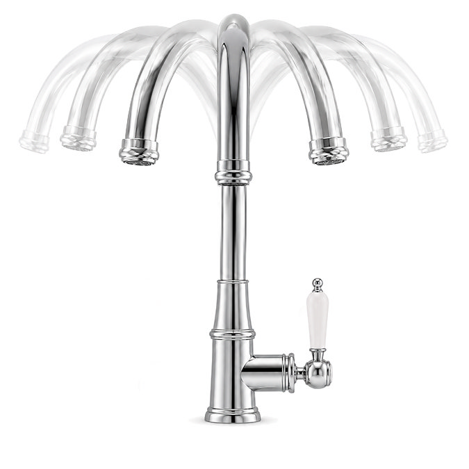 Venice Traditional Kitchen Mixer Tap with Swivel Spout - Chrome