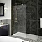 Venice Brushed Brass Wetroom Screen with Retaining Arm (1950mm High) - Various Sizes Large Image