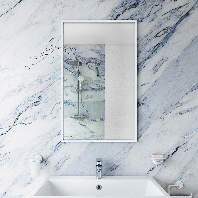 Venice White 500 x 800mm Rectangular Mirror Feature Large Image