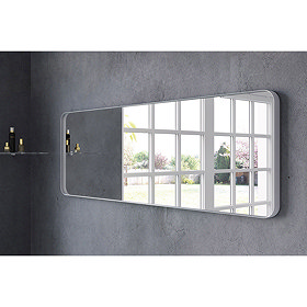 Venice White Frame 1500 x 500mm Rectangular Mirror Large Image