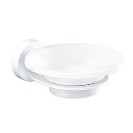 Venice White Glass Soap Dish & Holder Medium Image
