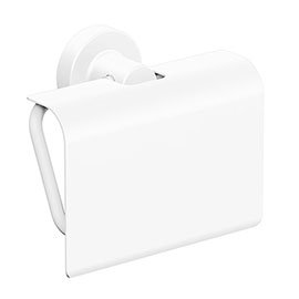 Venice White Toilet Roll Holder with Cover Medium Image