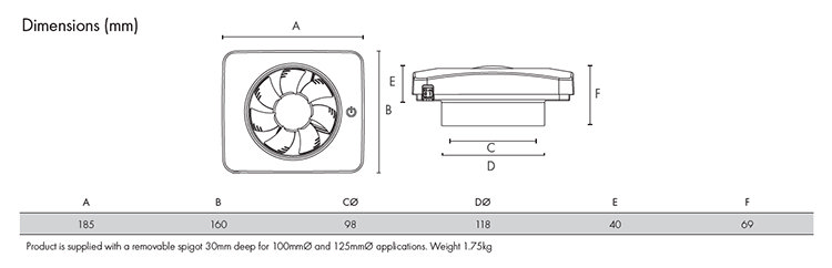 Vent-Axia PureAir Sense Bluetooth Extractor Fan - 479460