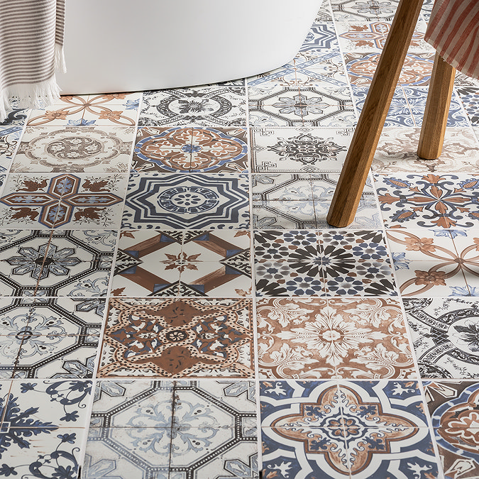 Verini Encaustic Effect Wall and Floor Tiles - 200 x 200mm