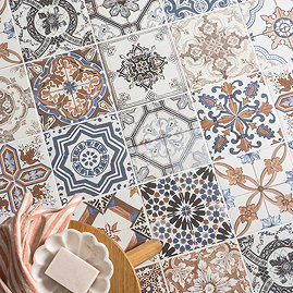 Verini Encaustic Effect Wall and Floor Tiles - 200 x 200mm