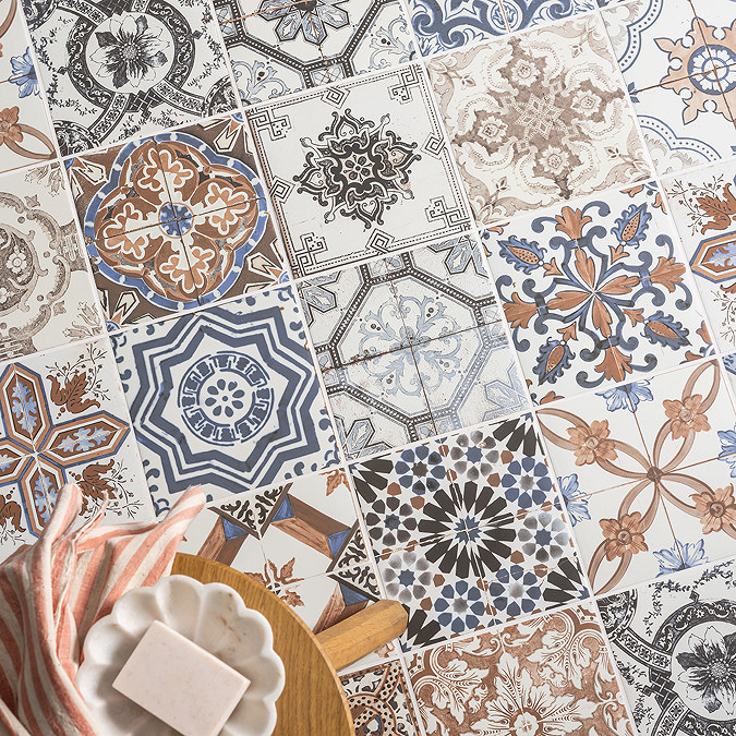 Verini Encaustic Effect Wall and Floor Tiles - 200 x 200mm