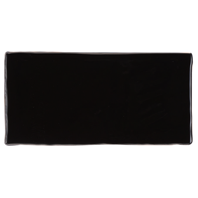 Vernon Rustic Black Gloss Ceramic Wall Tiles - 75 x 150mm