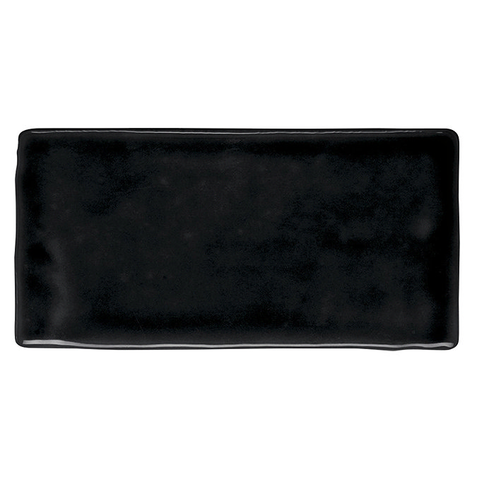 Vernon Rustic Black Gloss Ceramic Wall Tiles 75 x 150mm