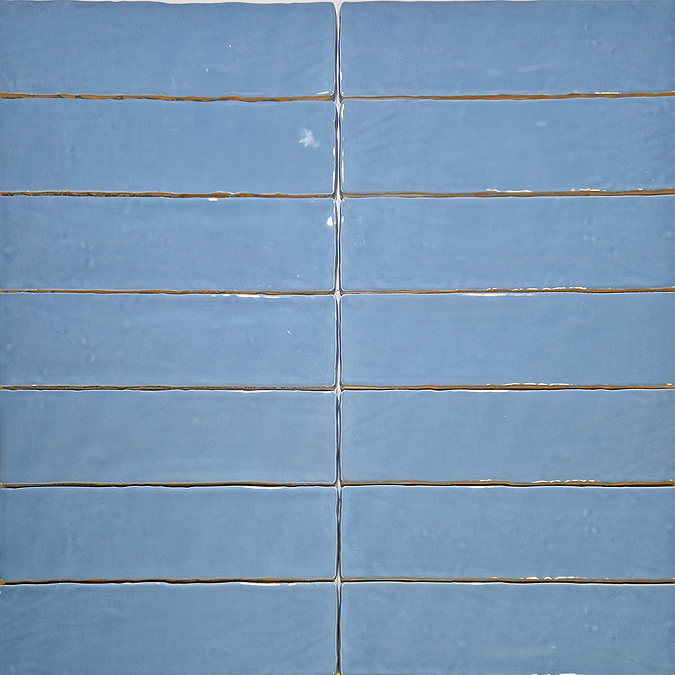 Vernon Rustic French Blue Gloss Ceramic Wall Tiles 75 x 300mm
