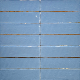 Vernon Rustic French Blue Gloss Ceramic Wall Tiles 75 x 300mm