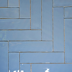 Vernon Rustic French Blue Gloss Ceramic Wall Tiles 75 x 300mm