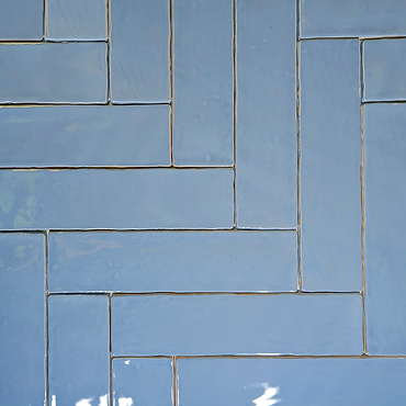 Vernon Rustic French Blue Gloss Ceramic Wall Tiles 75 x 300mm