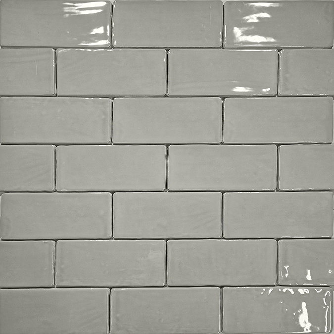 Vernon Rustic Grey Gloss Ceramic Wall Tiles 75 x 150mm