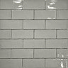Vernon Rustic Grey Gloss Ceramic Wall Tiles 75 x 150mm