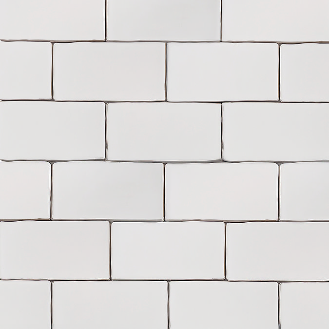 Vernon Rustic White Gloss Ceramic Wall Tiles 75 x 150mm