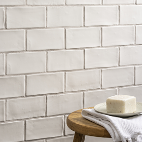 Vernon Rustic White Matt Ceramic Wall Tiles 75 x 150mm