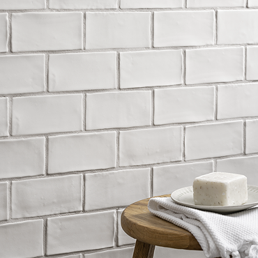 Vernon Rustic White Matt Ceramic Wall Tiles 75 x 150mm