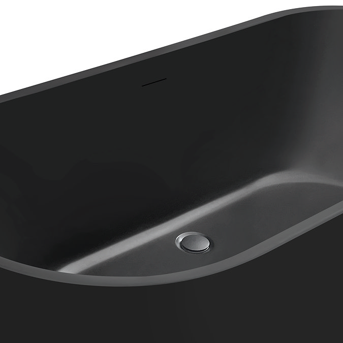 Verona 1650 x 750 Matt Black Double Ended Bath with Waste