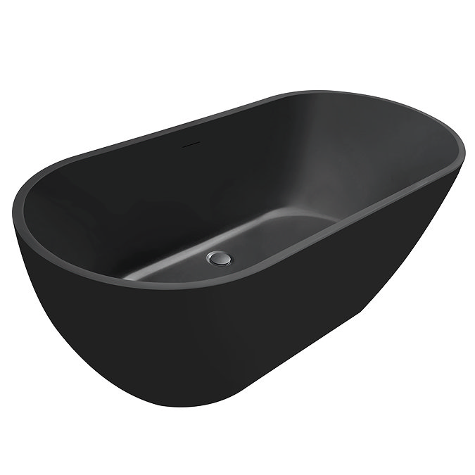 Verona 1650 x 750 Matt Black Double Ended Bath with Waste