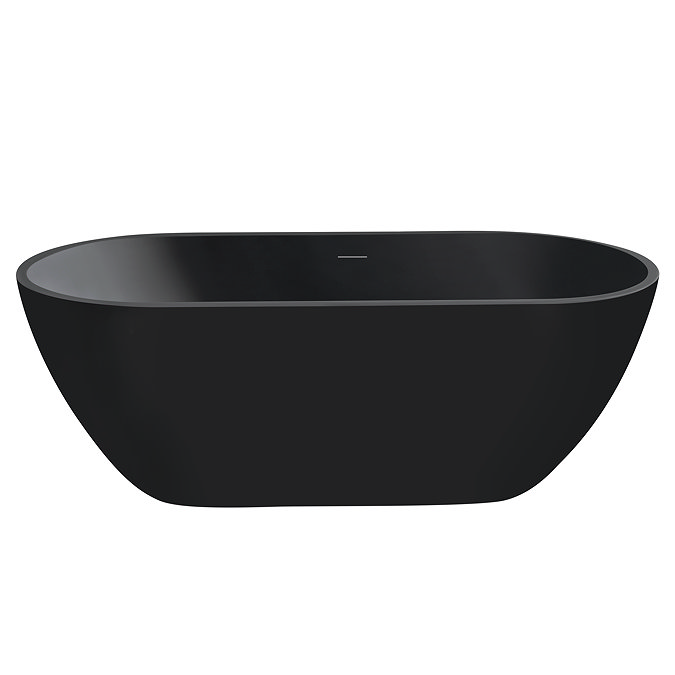 Verona 1650 x 750 Matt Black Double Ended Bath with Waste