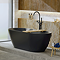 Verona 1650 x 750 Matt Black Double Ended Bath with Waste