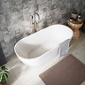 Verona 1650 x 750 Matt White Double Ended Bath with Waste