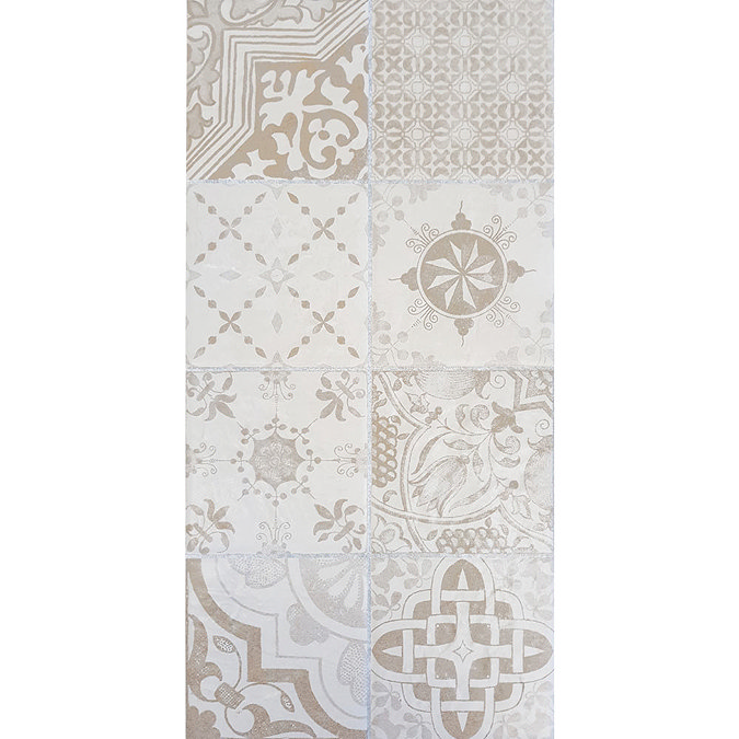 Verona Beige Encaustic Effect Wall and Floor Tiles - 255 x 510mm  Standard Large Image