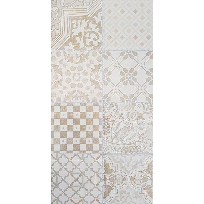 Verona Beige Encaustic Effect Wall and Floor Tiles - 255 x 510mm  additional Large Image