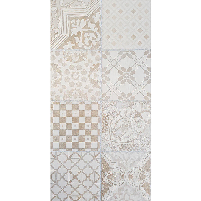 Verona Beige Encaustic Effect Wall and Floor Tiles - 255 x 510mm additional Large Image