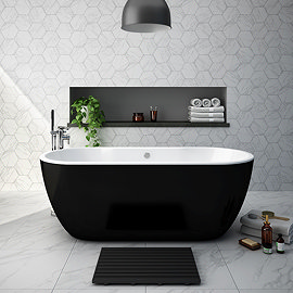 Verona Black Freestanding Modern Bath Large Image