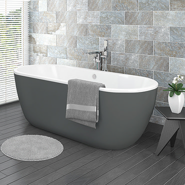 Verona Grey Freestanding Modern Bath  Profile Large Image