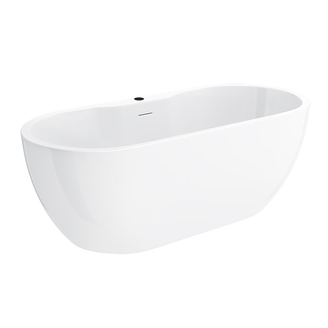 Verona Whirlpool Freestanding Bath with Matt Black 12 Jet Airspa System