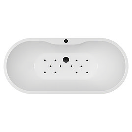 Verona Whirlpool Freestanding Bath with Matt Black 12 Jet Airspa System