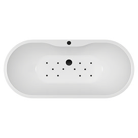 Verona Whirlpool Freestanding Bath with Matt Black 12 Jet Airspa System