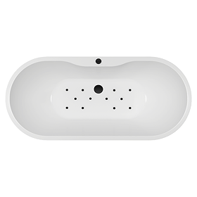Verona Whirlpool Freestanding Bath with Matt Black 12 Jet Airspa System 