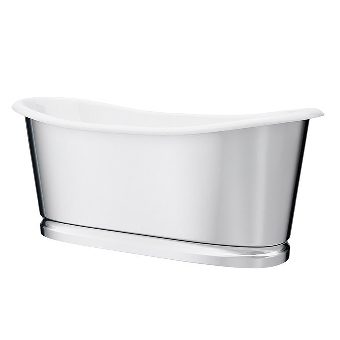 Versailles 1680 x 735mm Roll Top Cast Iron Mirror-Finish Bateau Bath additional Large Image