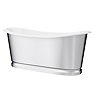 Versailles 1680 x 735mm Roll Top Cast Iron Mirror-Finish Bateau Bath  additional Large Image