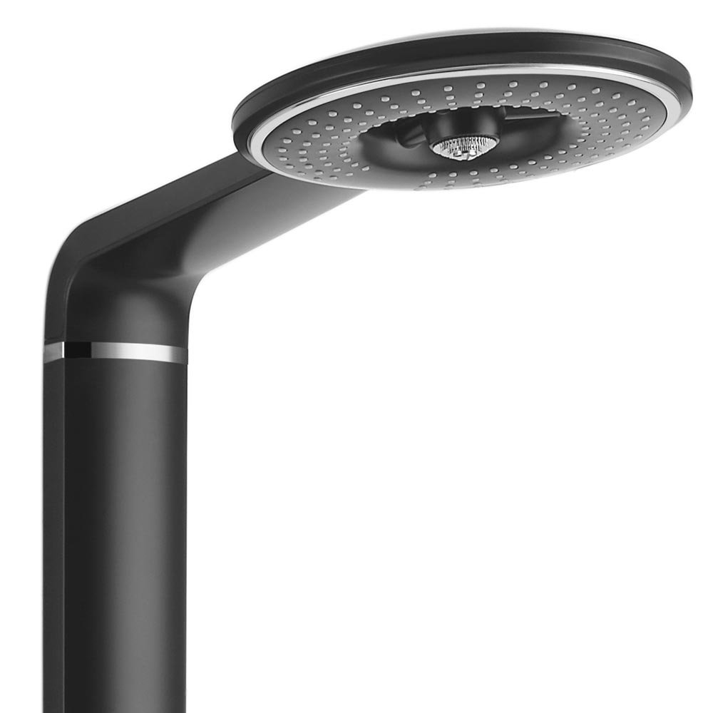 Vesta Round Head Shower Column Black Finish Victorian Plumbing
