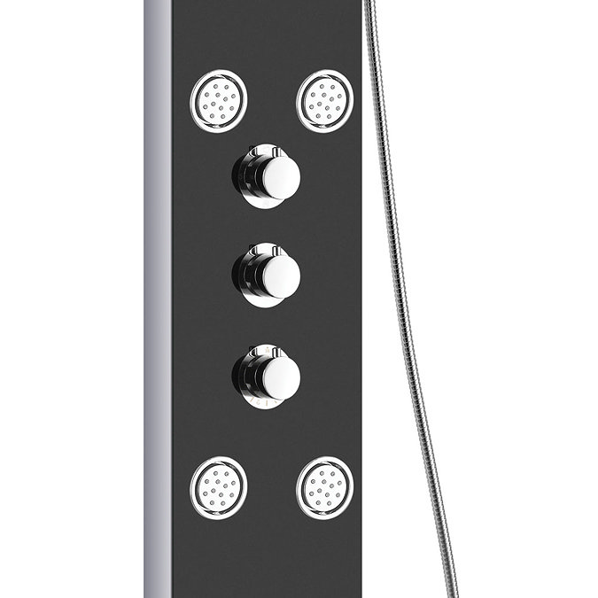 Vesta2 Multi-Function Shower Tower Panel - Stainless Steel & Black  Feature Large Image