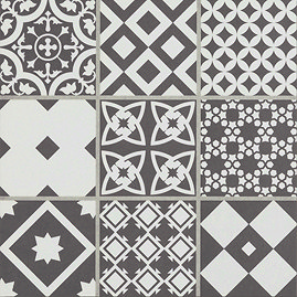 Vibe Charcoal Grey Mosaic Patterned Wall and Floor Tiles - 223 x 223mm