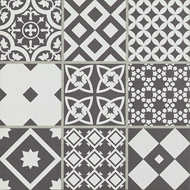 Vibe Charcoal Grey Mosaic Patterned Wall and Floor Tiles - 223 x 223mm