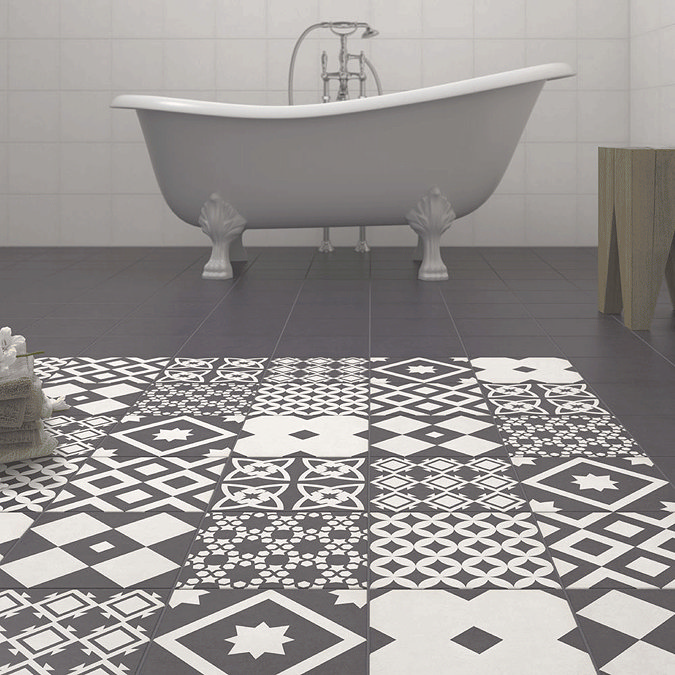 Vibe Charcoal Grey Wall and Floor Tiles - 223 x 223mm  Profile Large Image