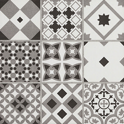 Vibe Grey Mosaic Patterned Wall and Floor Tiles - 223 x 223mm