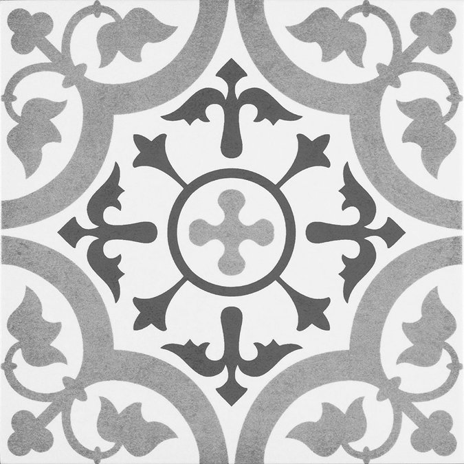 Vibe Grey Patterned Wall and Floor Tiles - 223 x 223mm  Standard Large Image