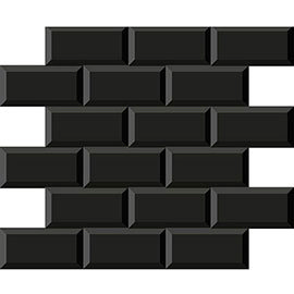 Victoria Black Mini Metro Mosaic Tile - 291 x 296mm Medium Image